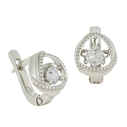 Сережки 979 цирконій білий Rh Timofeev