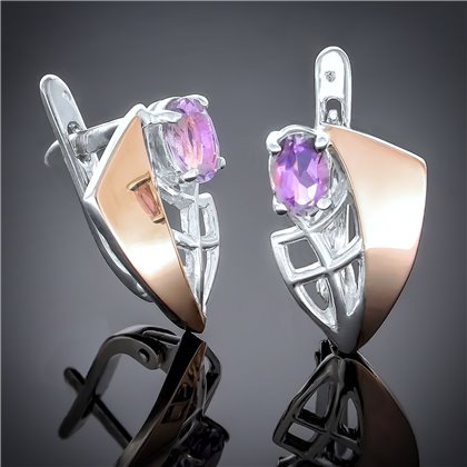 Сережки 073 гранат Timofeev