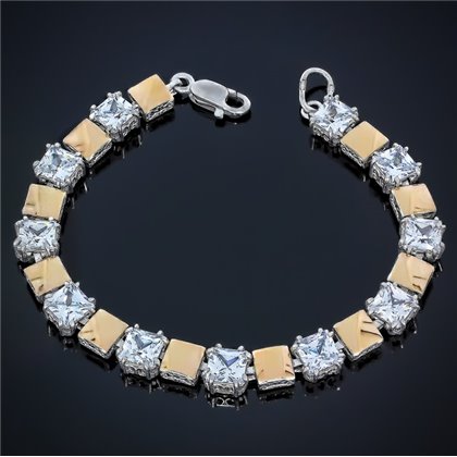 Браслет 637 цирконій білий(20) Rh Timofeev