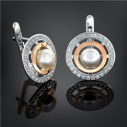 Сережки 183 перлина рожева Rh Timofeev