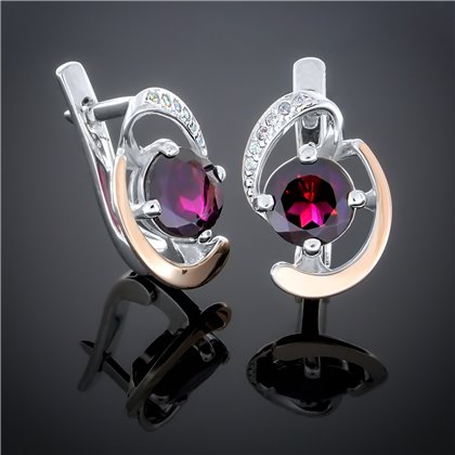 Сережки 234 альпініт гранат Rh Timofeev