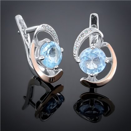 Сережки 234 цирконій білий Rh Timofeev