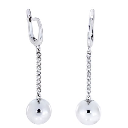 Сережки 868 цирконій білий(16) Rh Timofeev