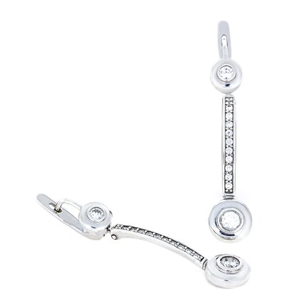 Сережки 821 цирконій білий Timofeev