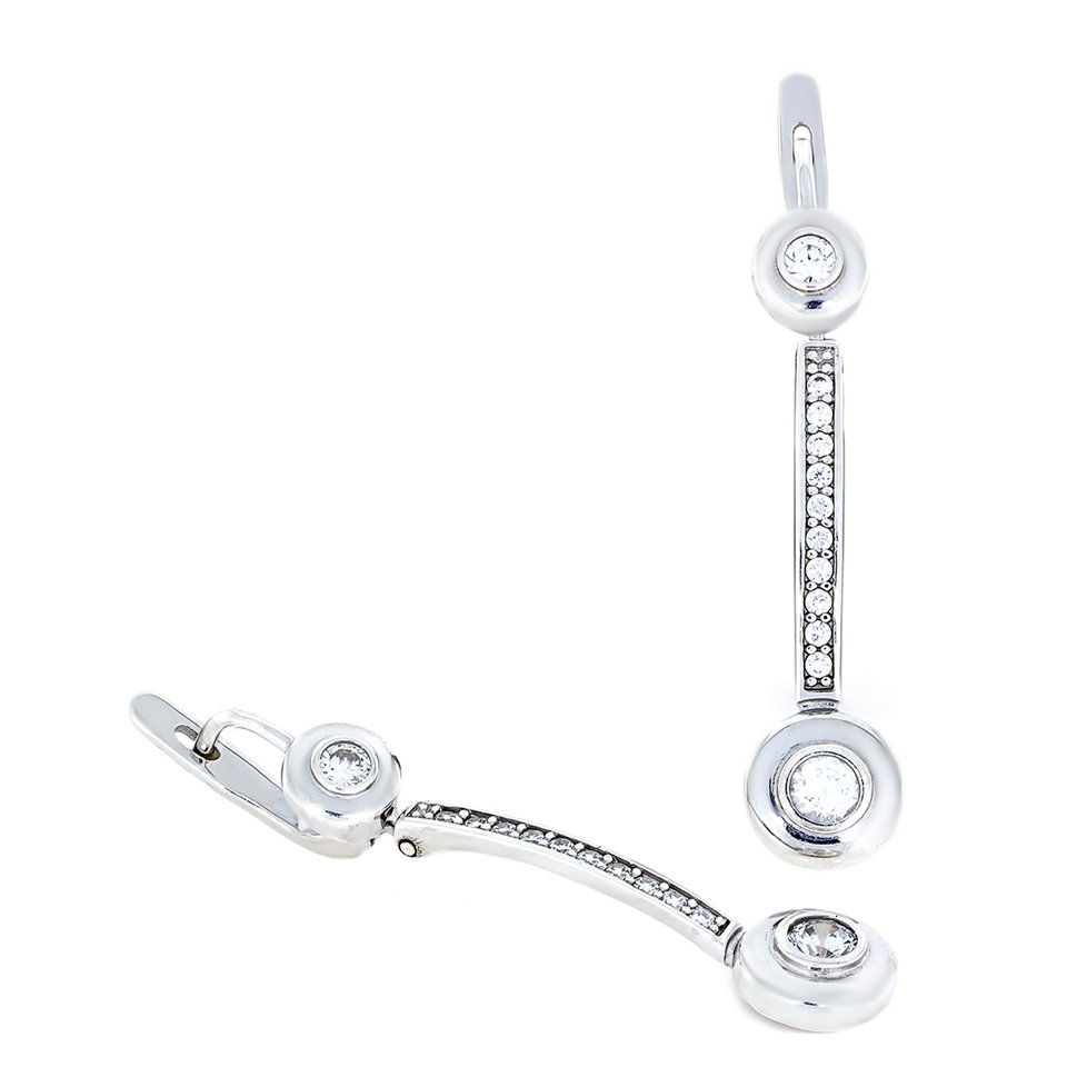 Сережки 821 цирконій білий Timofeev