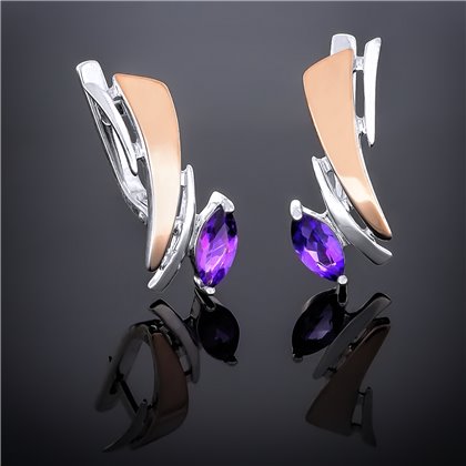 Сережки 78 аметист Timofeev