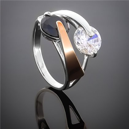 Перстень 149 чорно білий Rh Timofeev