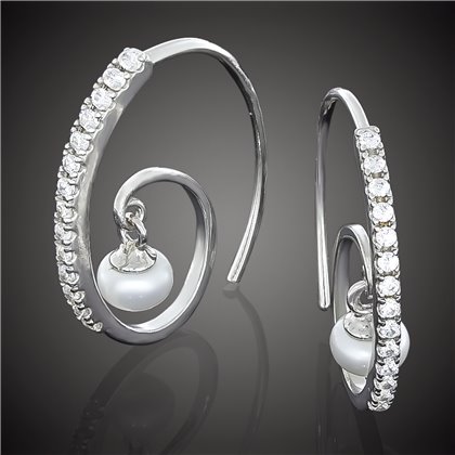 Сережки 659 перлина рожевий Rh Timofeev