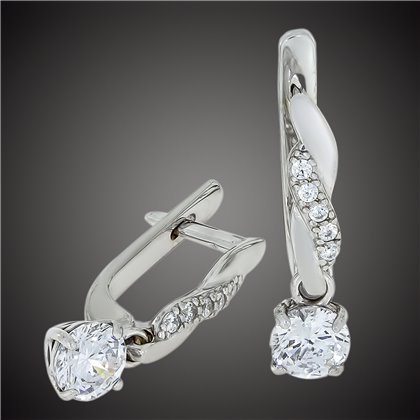 Сережки 655 кварц рожевий Rh Timofeev