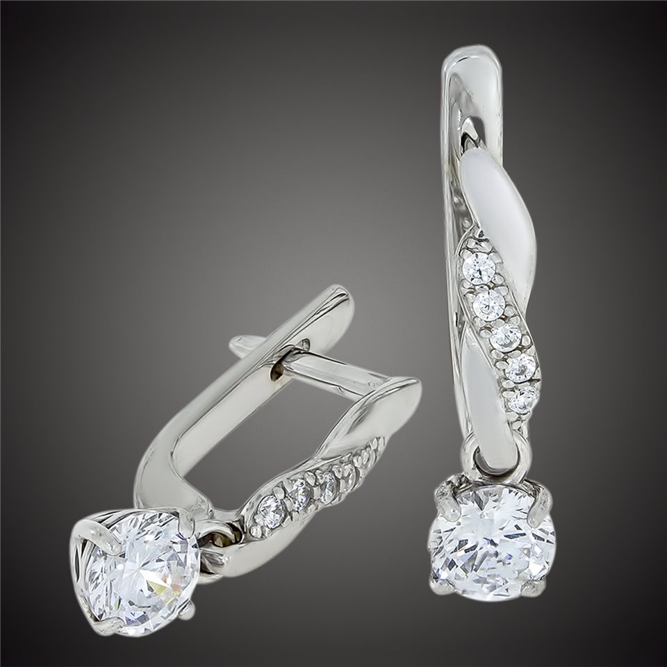 Сережки 655 кварц рожевий Rh Timofeev