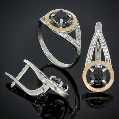 Сережки 631 цирконій білий Rh Timofeev