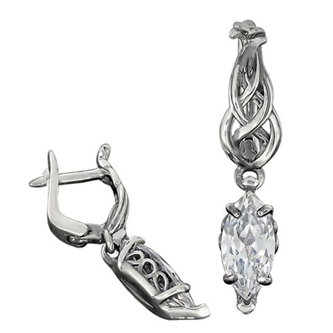 Сережки 615 цирконій чорний Timofeev