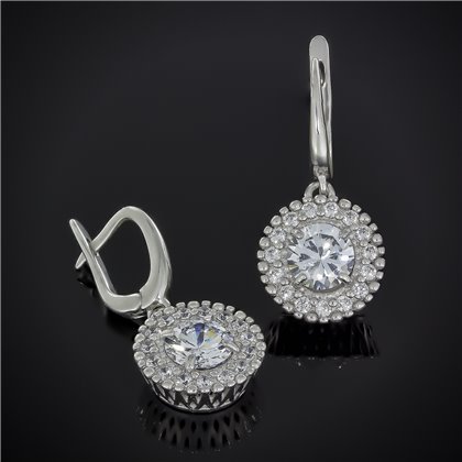 Сережки 611 альпініт молочно блакитний Rh Timofeev