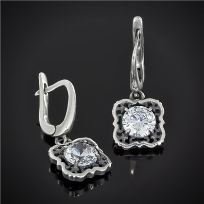 Сережки 610 цирконій білий Timofeev