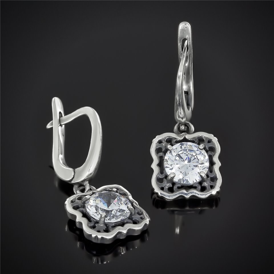 Сережки 610 агат зелений Timofeev
