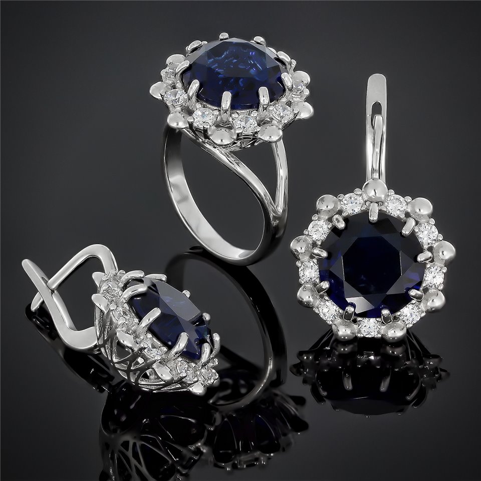 Сережки 609 альпініт синій Rh Timofeev