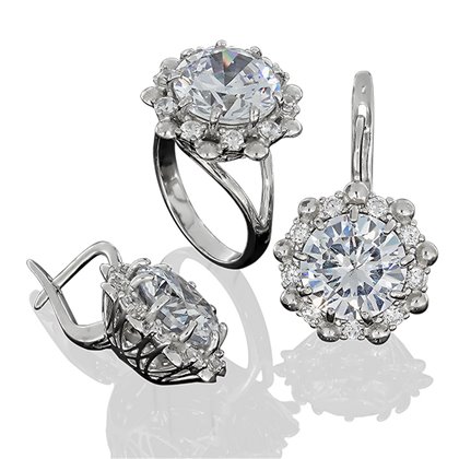 Сережки 609 альпініт молочно блакитний Rh Timofeev