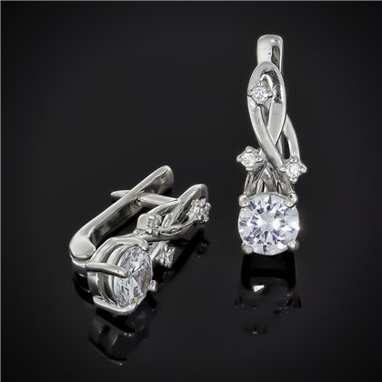 Сережки 607 кварц рожевий Timofeev