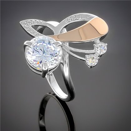 Перстень 177 цирконій білий Rh Timofeev