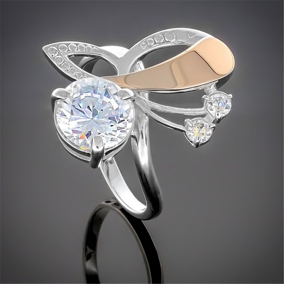 Перстень 177 цирконій білий Rh Timofeev