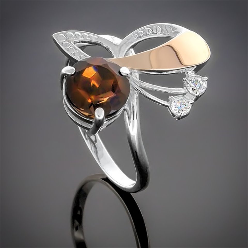 Перстень 177 раухтопаз Rh Timofeev