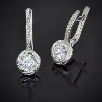 Сережки 598 кварц рожевий Rh Timofeev