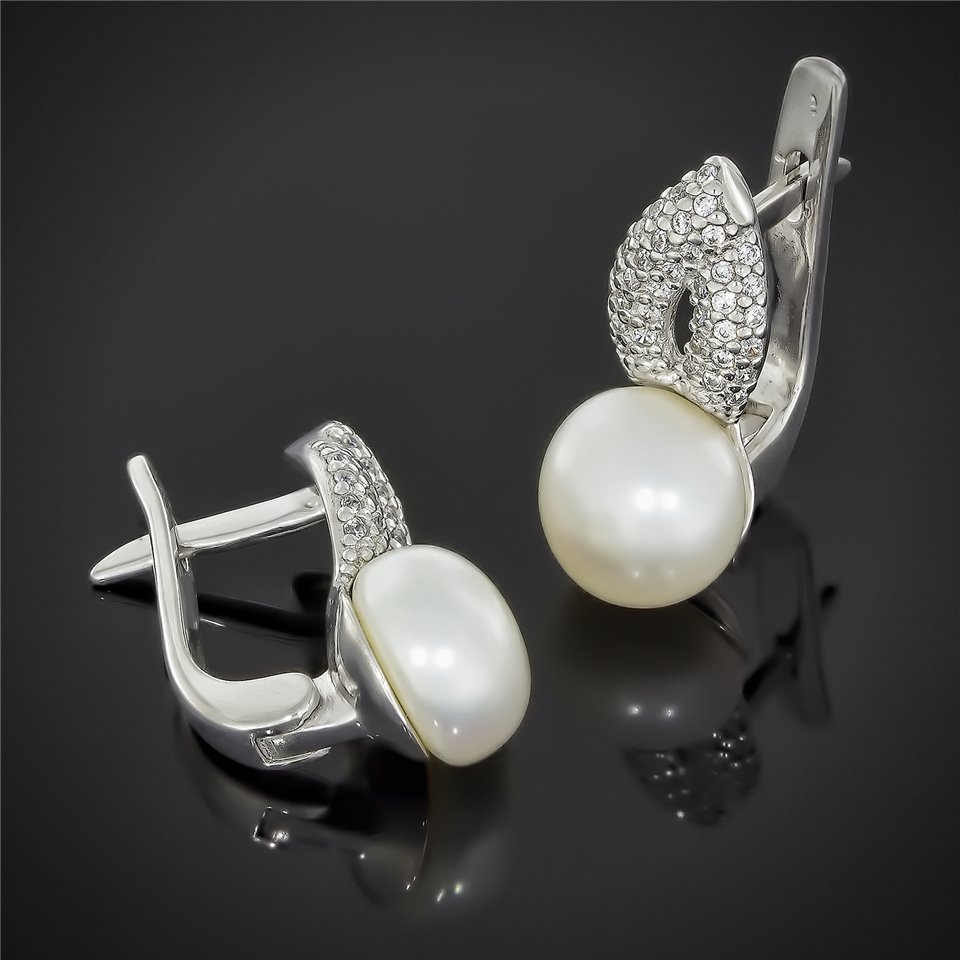 Сережки 593 перлина чорна Rh Timofeev