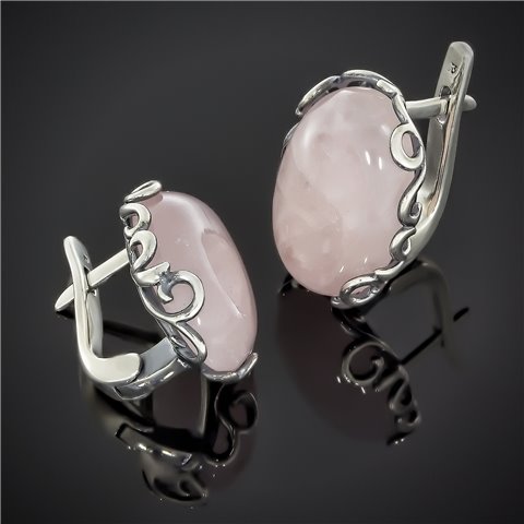 Сережки 592 корал імітація Timofeev