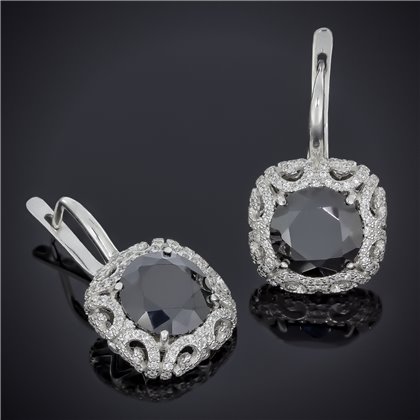 Сережки 568 цирконій червоний Rh Timofeev