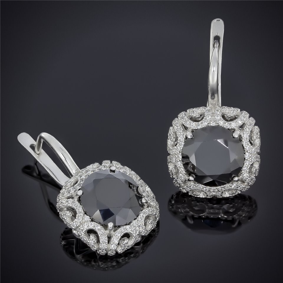 Сережки 568 цирконій червоний Rh Timofeev