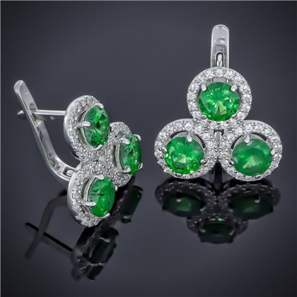 Сережки 565 альпініт смарагд Rh Timofeev