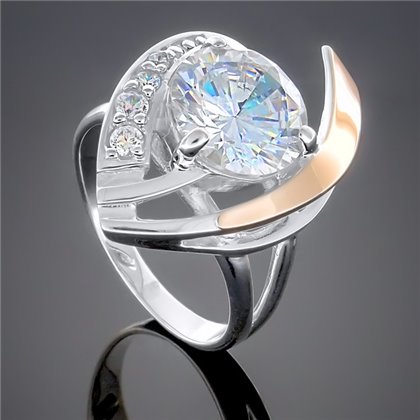 Перстень 179 цирконій білий Rh Timofeev