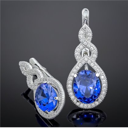 Сережки 553 цирконій білий Rh Timofeev 2