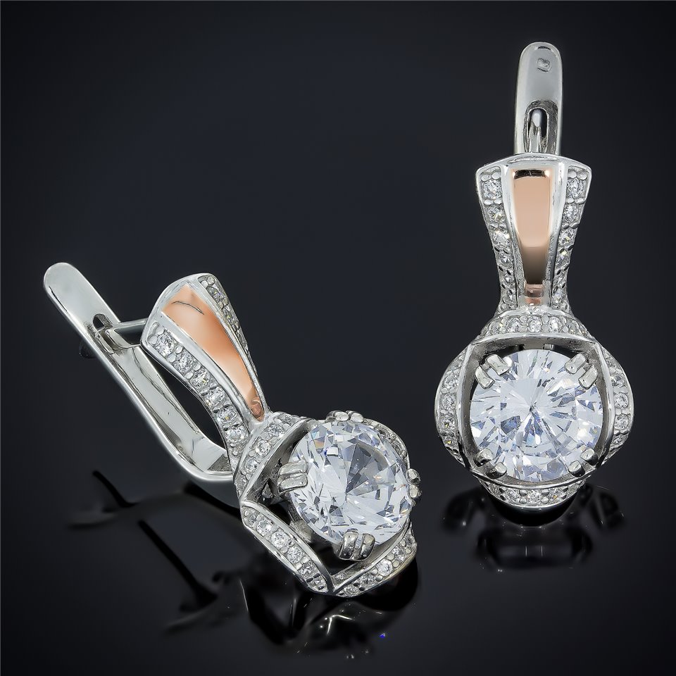 Сережки 552 авантюрин синій Rh Timofeev