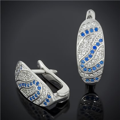 Сережки 542 біло сині Rh Timofeev