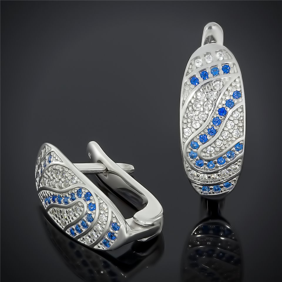 Сережки 542 біло сині Rh Timofeev