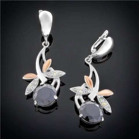 Сережки 53 білий Rh Timofeev