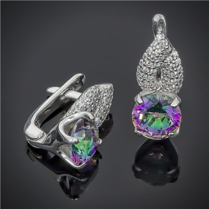 Сережки 512(2) кварц рожевий Rh Timofeev