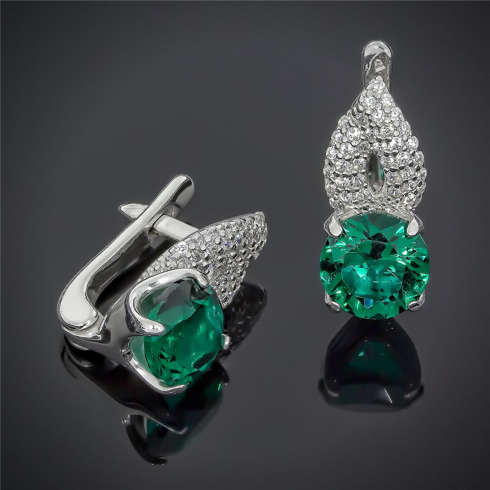 Сережки 512(2) альпініт смарагд Rh Timofeev