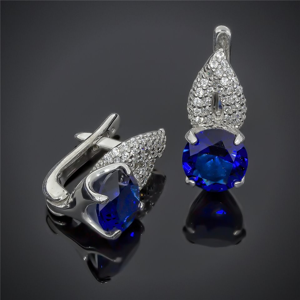 Сережки 512(2) авантюрин синій Rh Timofeev