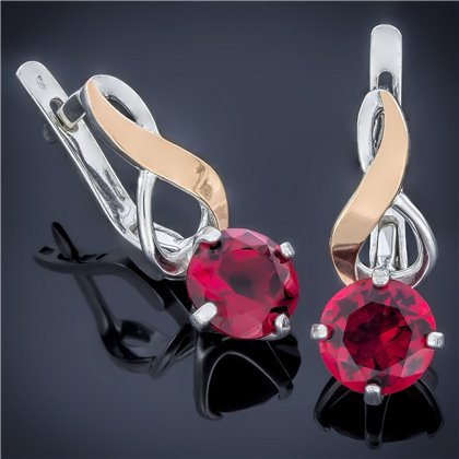 Сережки 510 цирконій червоний Rh Timofeev