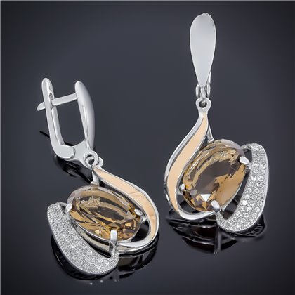 Сережки 509(2) альпініт коричневий Rh Timofeev