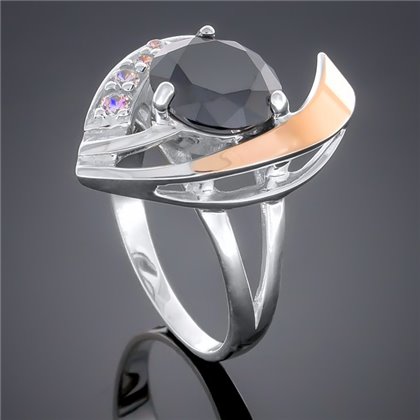 Перстень 179 цирконій чорний Rh Timofeev