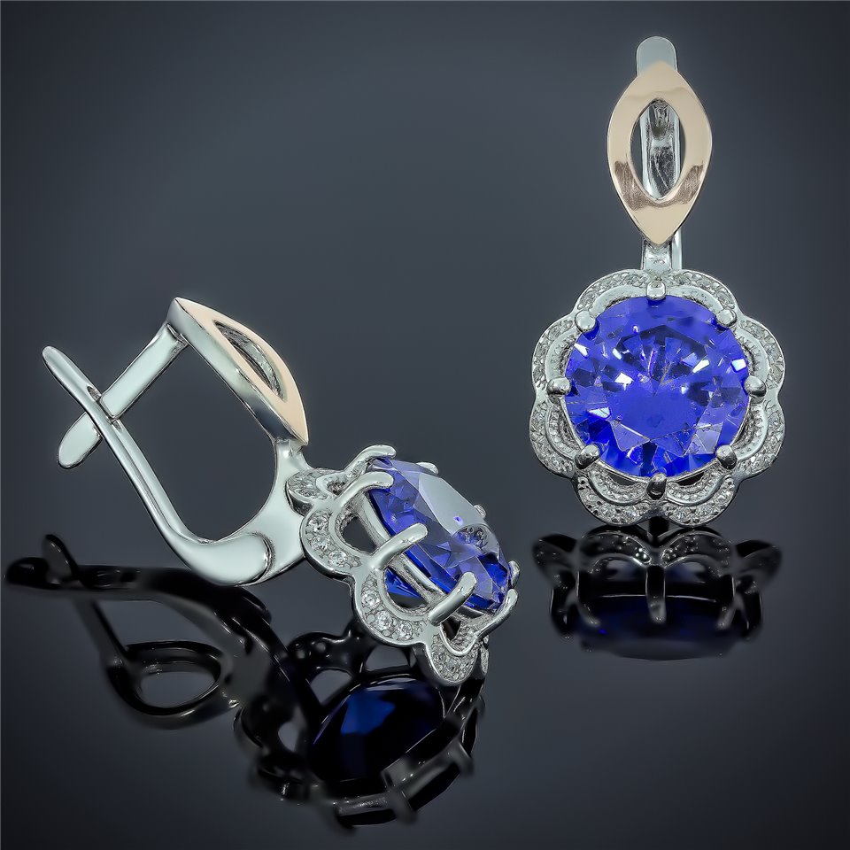 Сережки 508 кварц океан Rh Timofeev