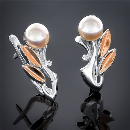 Сережки 46 перлина біла Timofeev