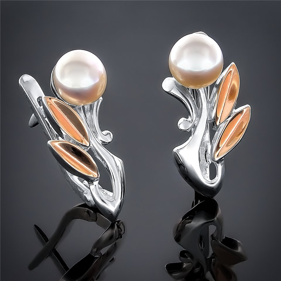 Сережки 46 перлина біла Timofeev