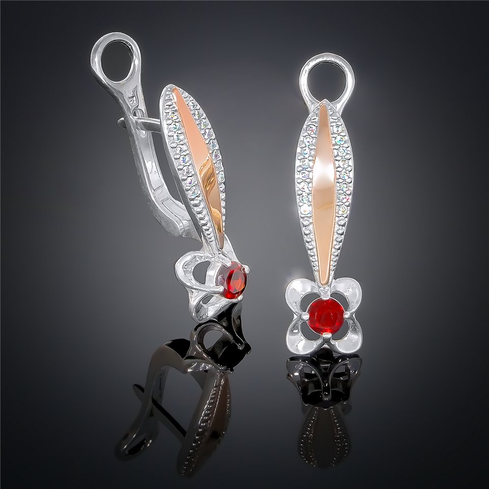 Сережки 371 гранат Rh Timofeev