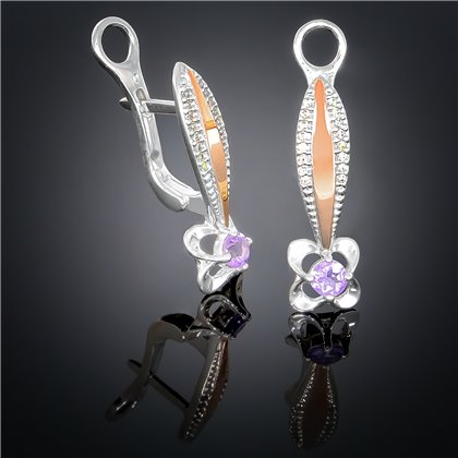 Сережки 371 аметист Rh Timofeev