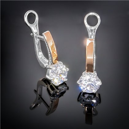 Сережки 370 кварц рожевий Rh Timofeev