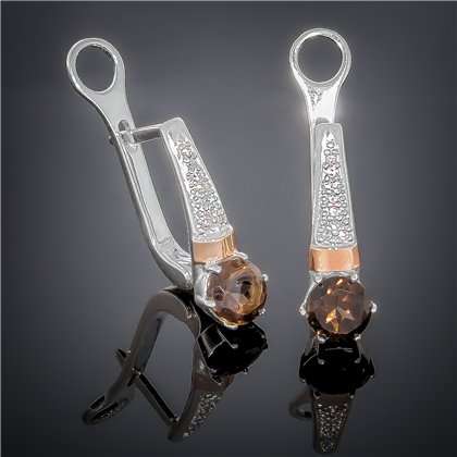 Сережки 369 цирконій чорний Timofeev